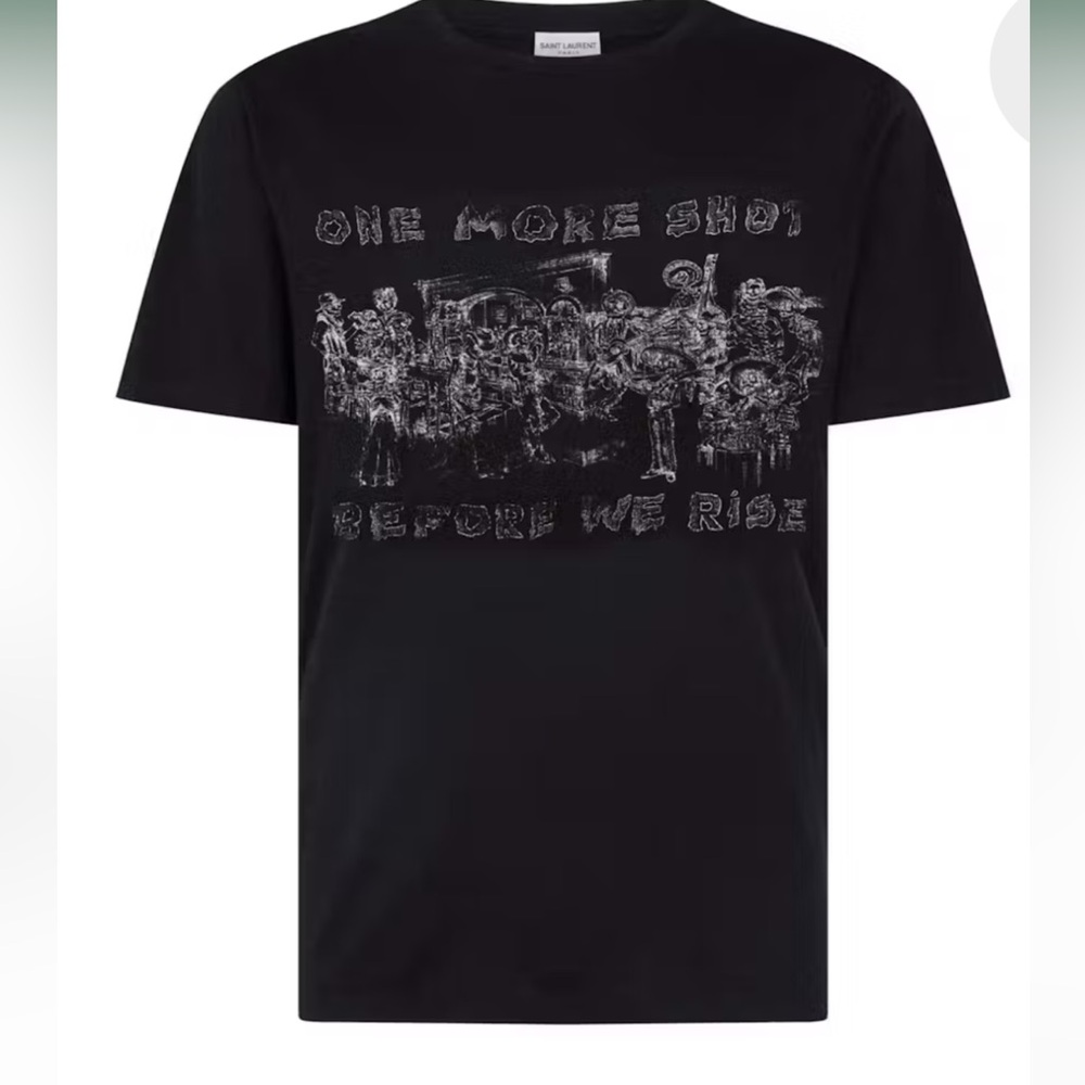 Saint Laurent Black Graphic Tee